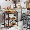 Kitchen Serving Cart with Removable Tray, 3-Tier Kitchen Utility Cart on Wheels with Storage, with Brakes, Leveling Feet - 2 of 4