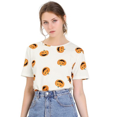 INSPIRE CHIC Women's Fruit Print Top Round Neck Short Sleeve Cute T-Shirt