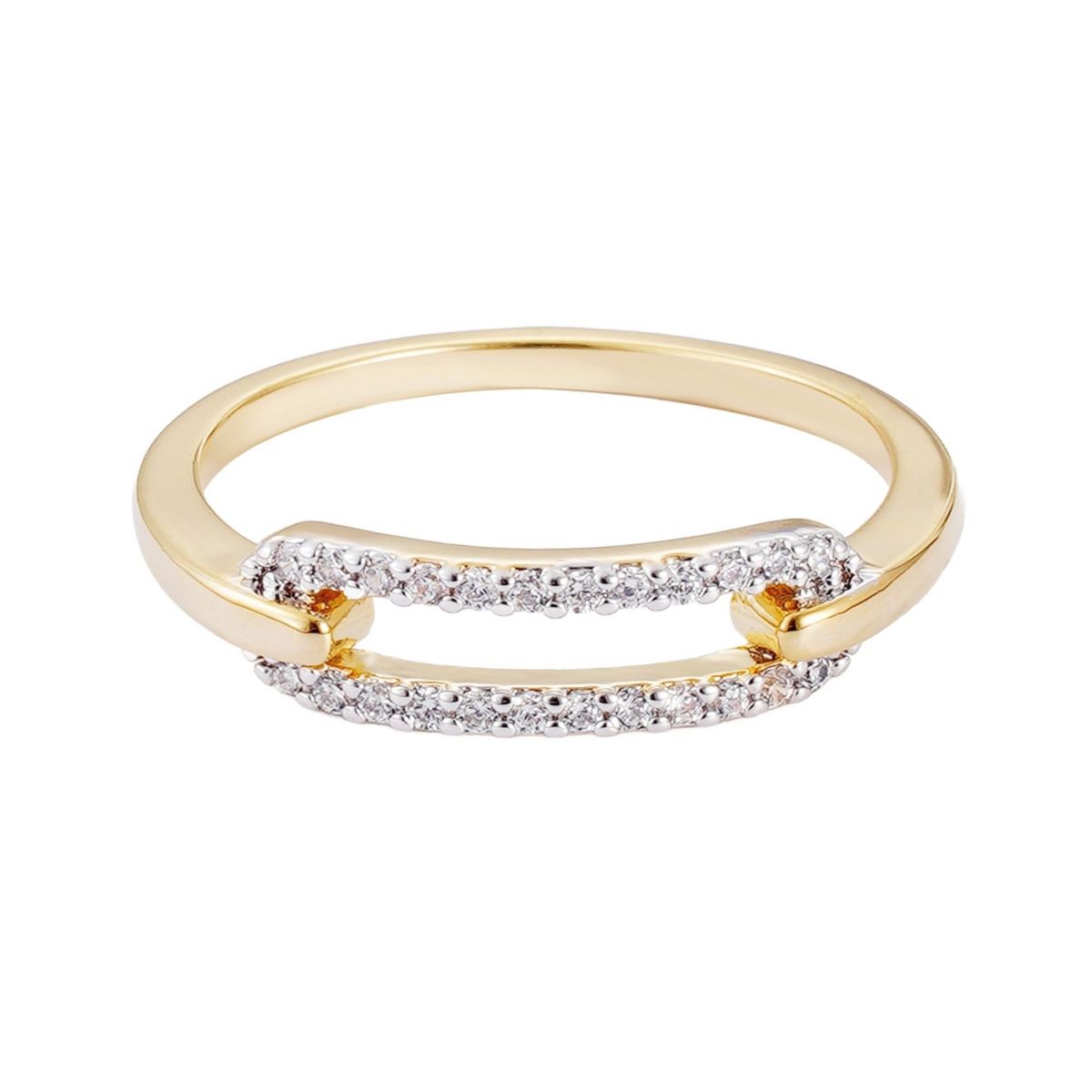 Adornia 14k Gold Plated CZ Link Ring - thumbnail 4