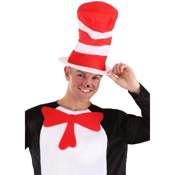 HalloweenCostumes.com   Men  Dr. Seuss The Cat in the Hat Plush Costume Red & White Striped Hat, Red/White