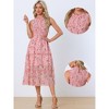 INSPIRE CHIC Women's Sleeveless Floral Ruffles Crew Neck Chiffon Smocked Sundresses - 2 of 4