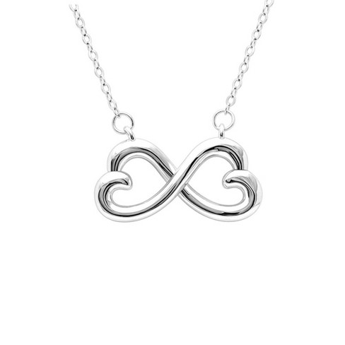 Infinity Hearts Necklace by Ginger Lyne Sterling Silver Chain Pendant Ginger Lyne Collection - image 1 of 4