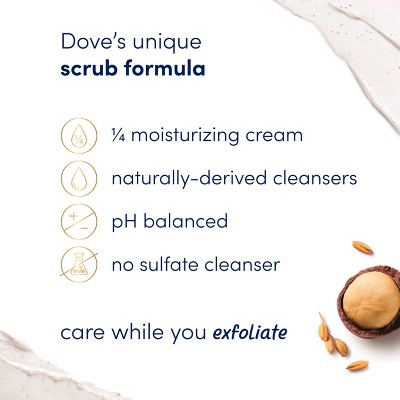 Dove Beauty Crushed Macadamia &#38; Rice Milk Mini Body Scrub - Trial Size - 3.2oz