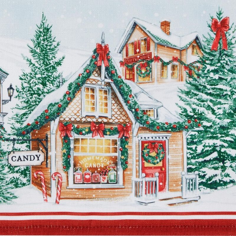 Storybook Christmas Village Holiday Tablecloth - Elrene Home Fashions, 3 of 4