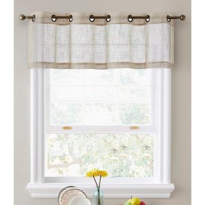 HLC.ME Abbey Faux Linen Textured Semi Sheer Thick Half Short Grommet Curtain Valance Topper for Small Windows, Kitchen & Bathroom - 1 of 4