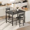 CuisinSmart Dining Table Set for 2, Kitchen Table Set with Footrest & Backrest, Counter Height Table with 2 Upholstered Bar Stools - 3 of 4