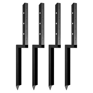 VEVOR Fence Post Anchor Repair Kit, 4 Pack Inner Diameter 2 x2 Inches Heavy Duty Steel Fence Post Support Stakes, Anchor Ground Spike - 1 of 4