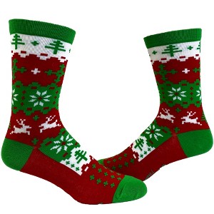 Women's Ugly Christmas Sweater Socks Funny Festive Holiday Xmas Party Novelty Footwear - Crazy Dog Socks - 1 of 4