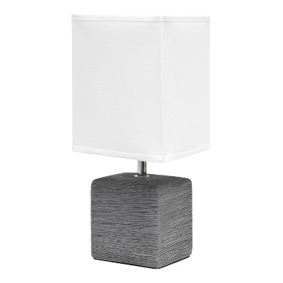 Petite Faux Stone Table Lamp with Fabric Shade - Simple Designs