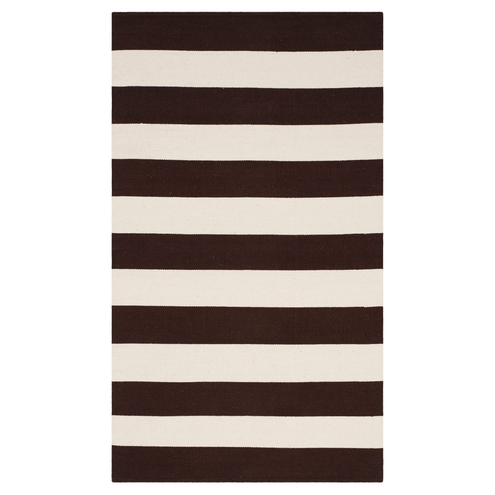 3'x5' Mati Flatweave Accent Rug Chocolate/Ivory - Safavieh