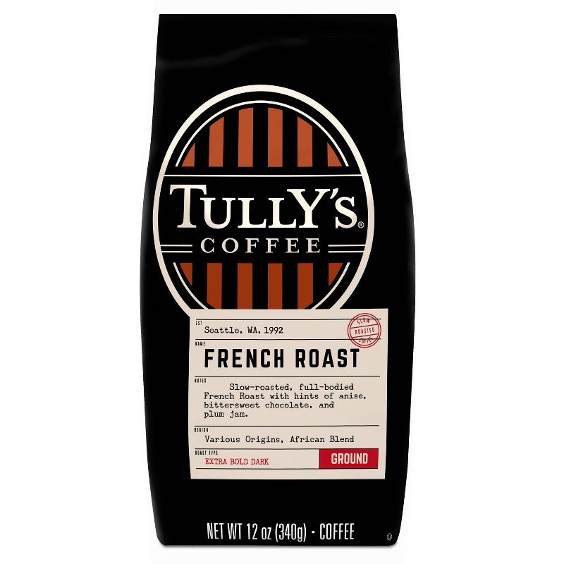 Tully&#39;s Coffee French Roast Ground Coffee - Dark Roast - 12oz, 4 of 11