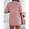 Clearlove Women's Summer Short Sleeve Crochet Cardigan Sweaters Lightweight Boho Knit Kimono Outwear - 4 of 4