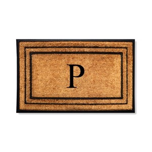 A1HC Natural Coir & Rubber Monogrammed 25"X57" Door Mat, Heavy Duty, Non-Slip Outdoor Entry Doormats - 1 of 4