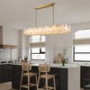 CityFurn 57.8" LED Gold Rectangle Alabaster Chandelier Island Light for Dining Room - 4 of 4