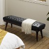 Olga 55.5" Wide Mid-century modern genuine leather Bedroom Bench |ARTFUL LIVING DESIGN - 4 of 4