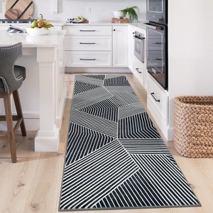 Acekool Washable Rugs - Modern Striped Non-Slip Area Rug - 1 of 4