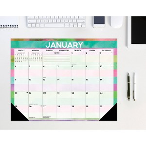 Willow Creek Press 22"x17" 2026 Watercolor Stripes Large Monthly Deskpad - 1 of 4