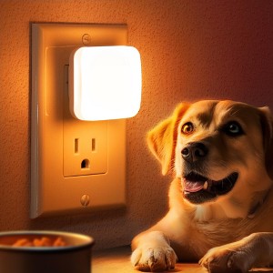 YANSUN 2-Pack Plug-In Light Sensor Night Light, 0.3W Square Amber Glow, Non-Dimmable Small Lighting for Hallway & Bedroom - 1 of 4