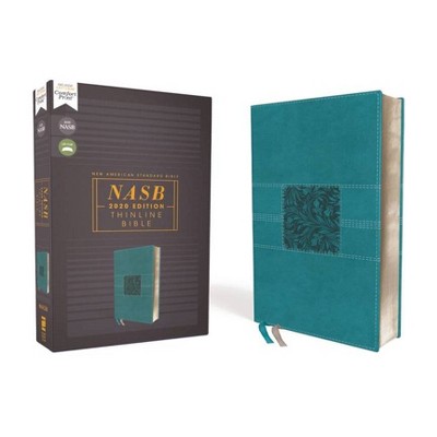 Nasb, Thinline Bible, Leathersoft, Teal, Red Letter Edition, 2020 Text, Comfort Print - by  Zondervan (Leather Bound)