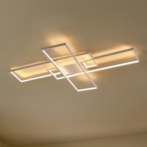 JONATHAN Y Palco 39" Contemporary Minimalist Metal Adjustable Dimmable Geometric Integrated LED Flush Mount - 1 of 4