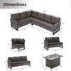 Buenhomino 4 Pieces Outdoor Patio Furniture Set with 41” Fire Pit Table, Rattan Patio Sectional Sofa Conversation Set with 50000BTU Propane Fire Pit - 3 of 4