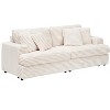 Sapphtopaz Couches for Living Room 3-Seater Sofa Couch Upholstered Sofa Bed with 4 Matching Toss Pillows Sleeper Sofa for Bedroom,Apartment - 4 of 4