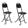 Modern Folding Patio Chairs with Metal Legs, Outdoor Armless Lounge Chairs for Balcony, Deck, or Garden – The Pop Home - 4 of 4