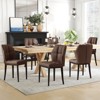 Bekrvio Mid Century Modern Dining Chairs, Upholstered Leather Armless Chairs with Checkered Pattern Back, for Kitchen & Dining Room - 2 of 4