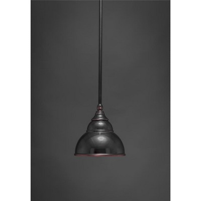 Toltec Lighting Any 1 - Light Pendant in  Black Copper with 7" Black Copper Double Bubble Metal Shade Shade