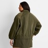 Women's Oversized Bomber Jacket - Future Collective Dark Olive Green - 2 of 3