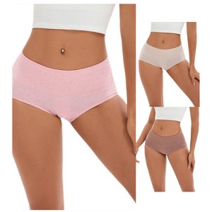 INSPIRE CHIC 3 Pcs Women's Plus Size High Waist Tummy Control Briefs Butt Lifter Control Panties - 1 of 4