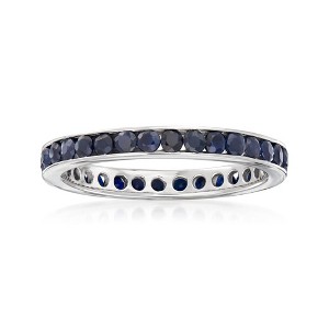 Ross-Simons 1.30 ct. t.w. Sapphire Eternity Band in Sterling Silver - 1 of 4