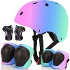 Evita Color Gradient Adjustable Bike Helmet with Knee and Elbow Pads - Kids for Ages 3-14 - 2 of 4