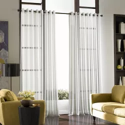1pc 59"x120" Sheer Soho Window Curtain Panel White - Window Curtainworks