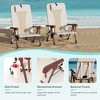 Outdoor Folding Chaise Lounge Chair - Supports Up to 330lbs, Dual Lock Portable Chair with Adjustable Backrest & Headrest,Brown with Storage Pocket - 3 of 4