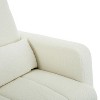 Vynxaria Accent Rocking Chair with Curved Back & Pillow - Cream White Teddy Velvet Comfort - 3 of 4