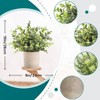 Aoibox 3 Pack Mini Potted Fake Eucalyptus Plants, Artificial Topiaries for Home Office Desk Farmhouse Room Bathroom Decor - 2 of 4