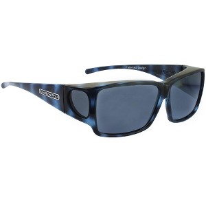 Jonathan Paul Orion Large Designer Fitovers Sunglasses in Blue-Demi Tortoise/Polarized Polarvue Gray - Frame(Width:140mm/Height:43mm) - 1 of 3