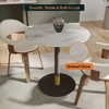 Round Dining Table with Sintered Stone Top and Gold Accents Stainless Steel Pedestal Base – Seats 2–3 People, Kitchen & Dining Room Table for Cafes - 4 of 4