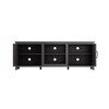 HomeRoots 70" Black Wood Enclosed and Open Storage TV Stand - 4 of 4