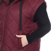 Plus Size Diamond Quilted Hooded Puffer Vest-White Mark - 4 of 4