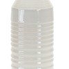 White Terra Cotta Vase – 14.75"H – Modern Ribbed Vase for Tabletop By Melrose - 3 of 3
