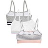 Fruit of the Loom Girls' Spaghetti Strap Sports Bra 3-Pack Grey Stripe/Grey/White 36 - 2 of 4