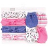 Hudson Baby Infant Girl Cotton Headband and Scratch Mitten Set, Doodle, 0-6 Months - 2 of 4