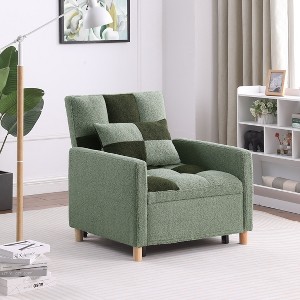 Okak Modern Convertible Sleeper Sofa Accent Chair with Pull-Out Bed,Upholstered Lounge Chair for Living Room,Bedroom,Office - 1 of 4