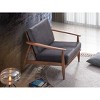 29" Alisa Accent Chair Charcoal Fabric Brown Finish - Acme Furniture: Upholstered Wood Frame, No Assembly Required - 4 of 4
