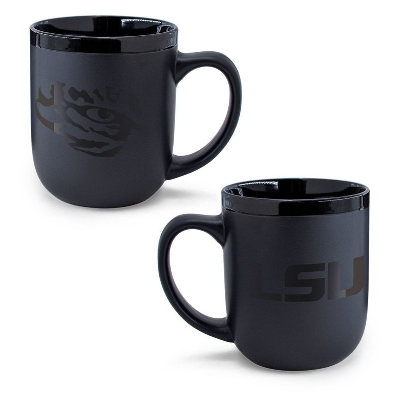 NCAA LSU Tigers 12oz Ceramic Coffee Mug - Black, 3 of 4