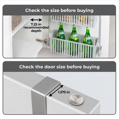Smart Design 8-Tier Over The Door Hanging Pantry Organizer with 6 full Baskets and 2 Deep Baskets Gray: Steel Kitchen Storage, 77" Height — фото 6
