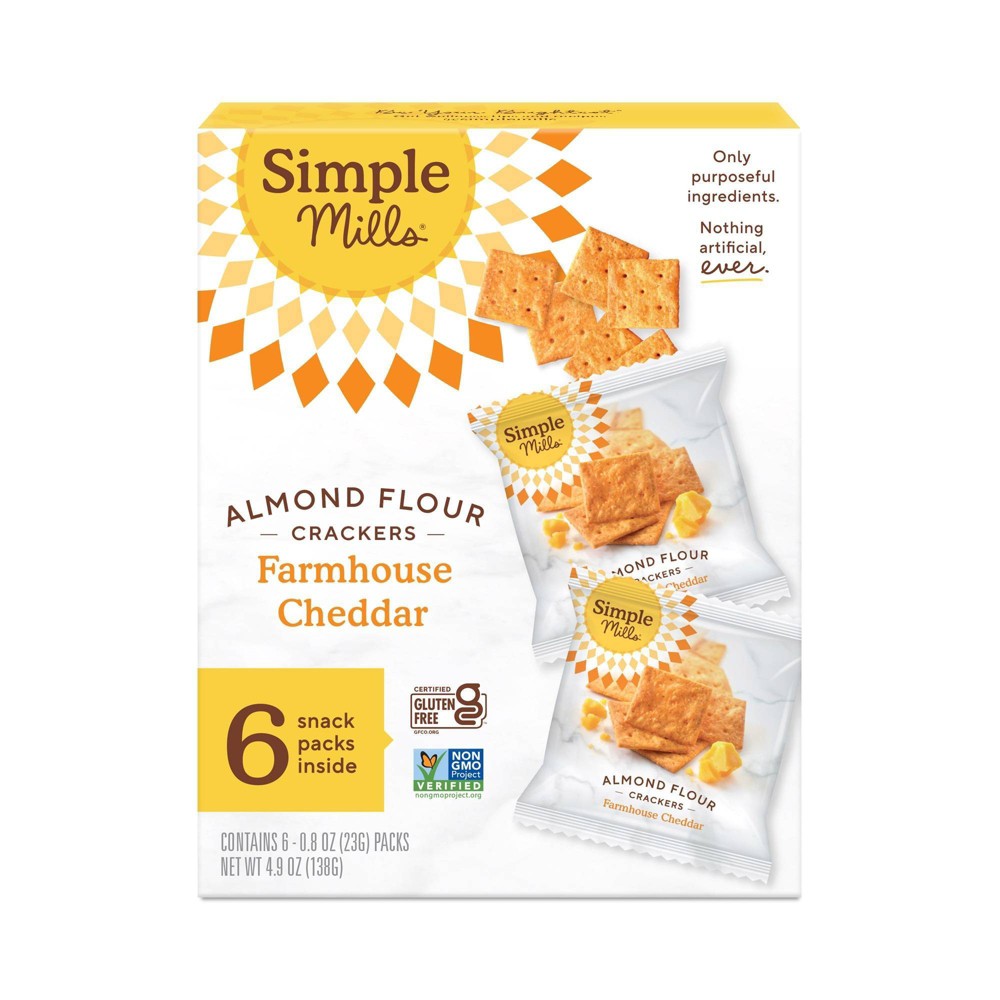 (Best by 12/24/2023)FARMHOUSE CHEDDAR, ALMOND FLOUR CRACKERS