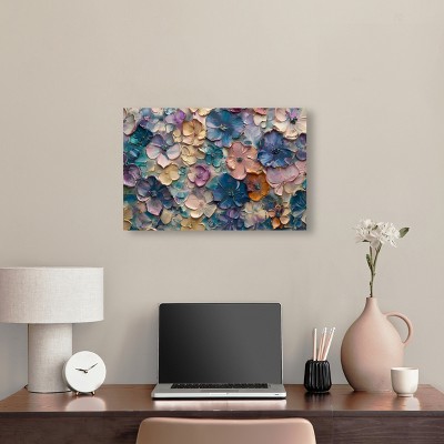 Jewel Flowers Multicolor Canvas Wall Art, 24" x 16"
